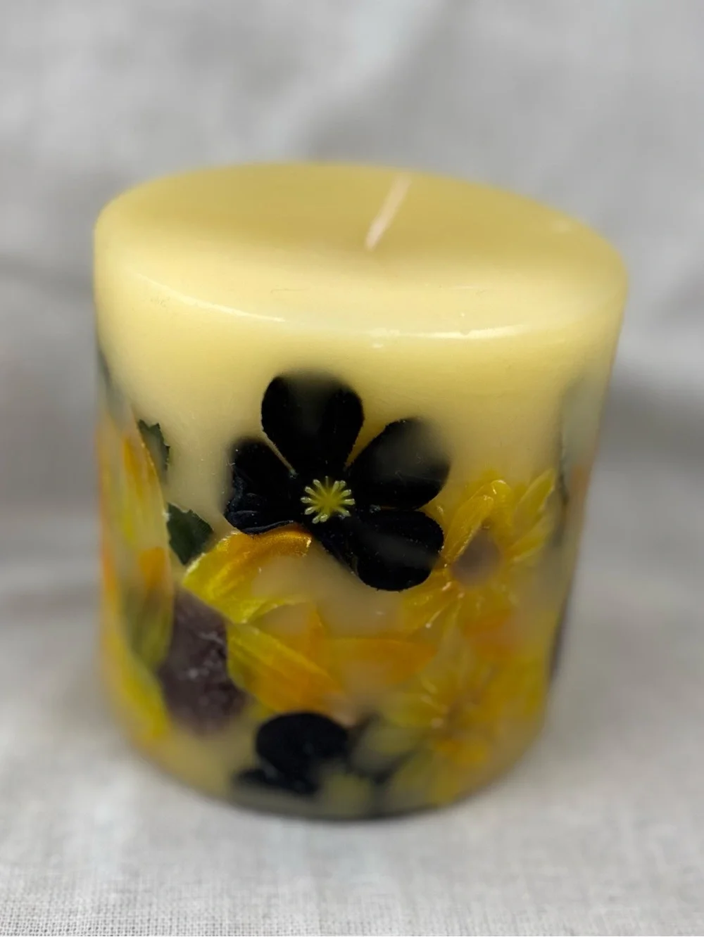 NEW Habersham Candle Botanical Pillar Candle Sunflower Lemon Vanilla 3.5 x 4